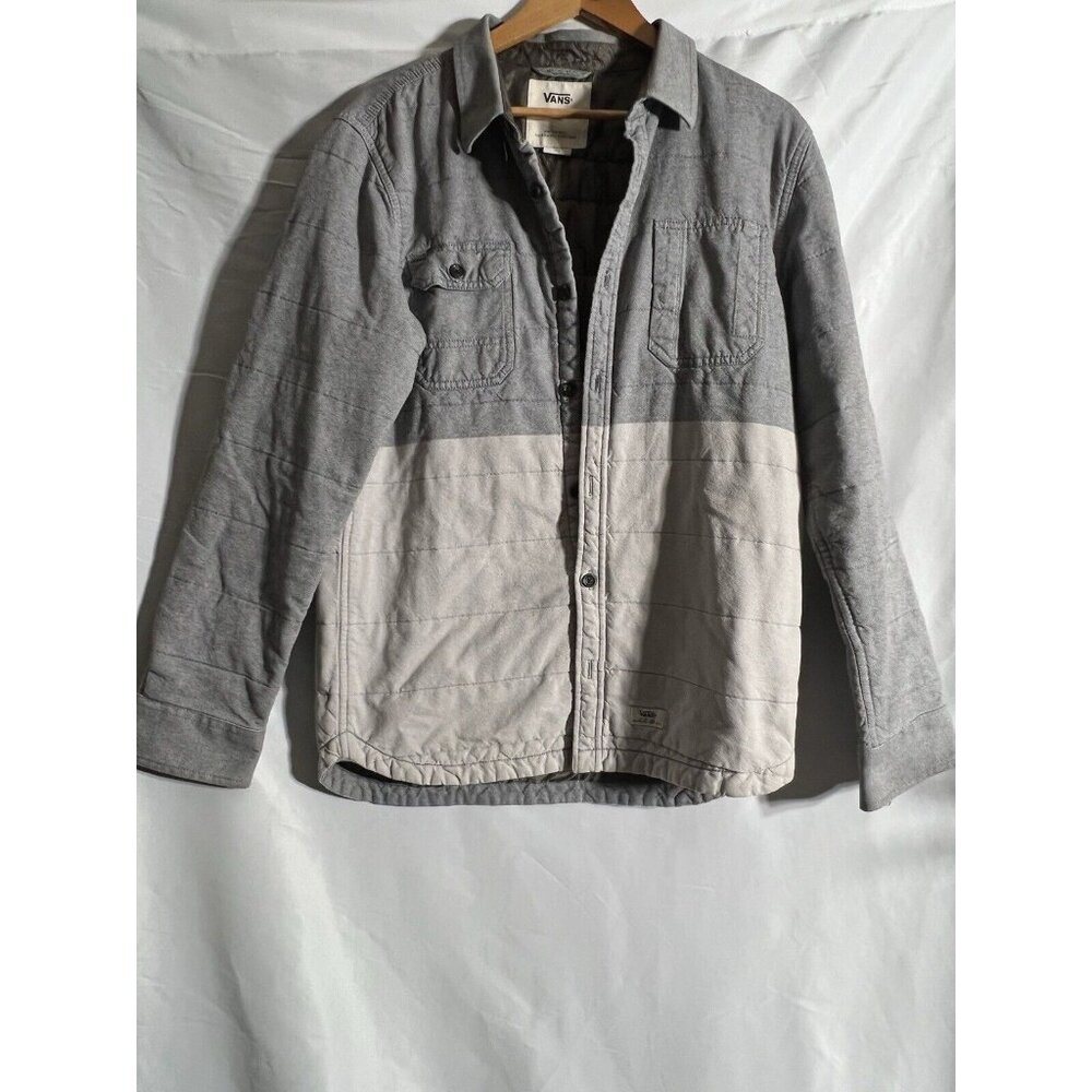 Vtg 2014 Vans Jacket Men's L Gray Cotton Blend Coat Shacket Barn Coat Skater U9